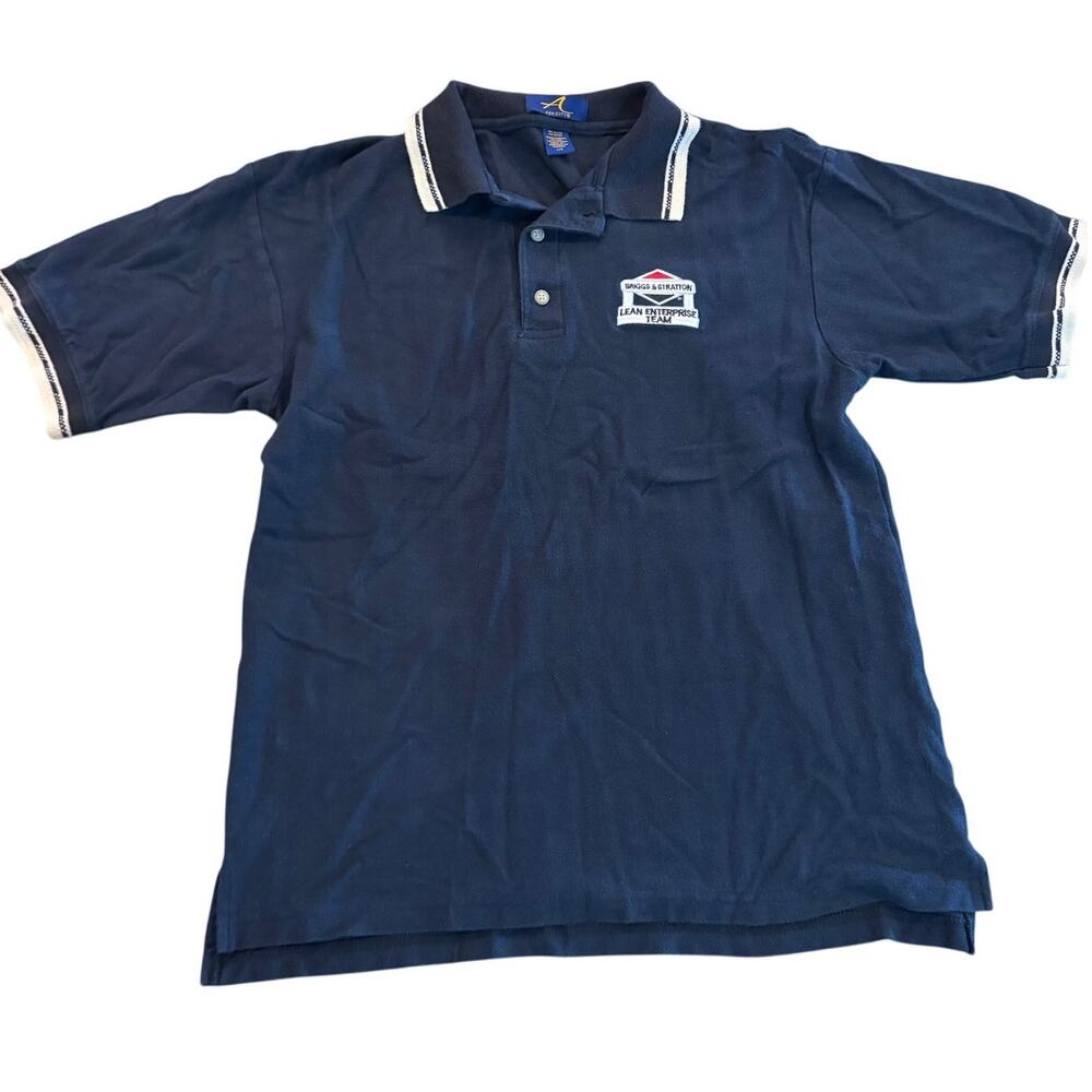 Vintage Ash City Men's Short‎ Sleeve Polo Briggs & Stratton Patch Size Large